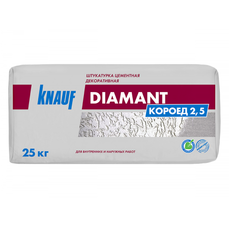 КНАУФ-Диамант Короед 2,5 25 кг Цементная декоративная штукатурка для наружных и внутренних работ