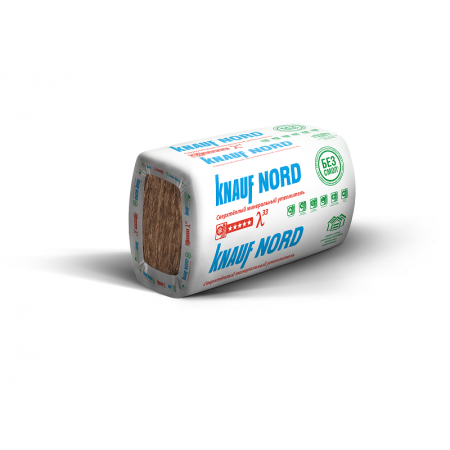 Утеплитель KNAUF NORD 1250x600x100мм Минераловатный утеплитель KNAUF NORD 100 мм 